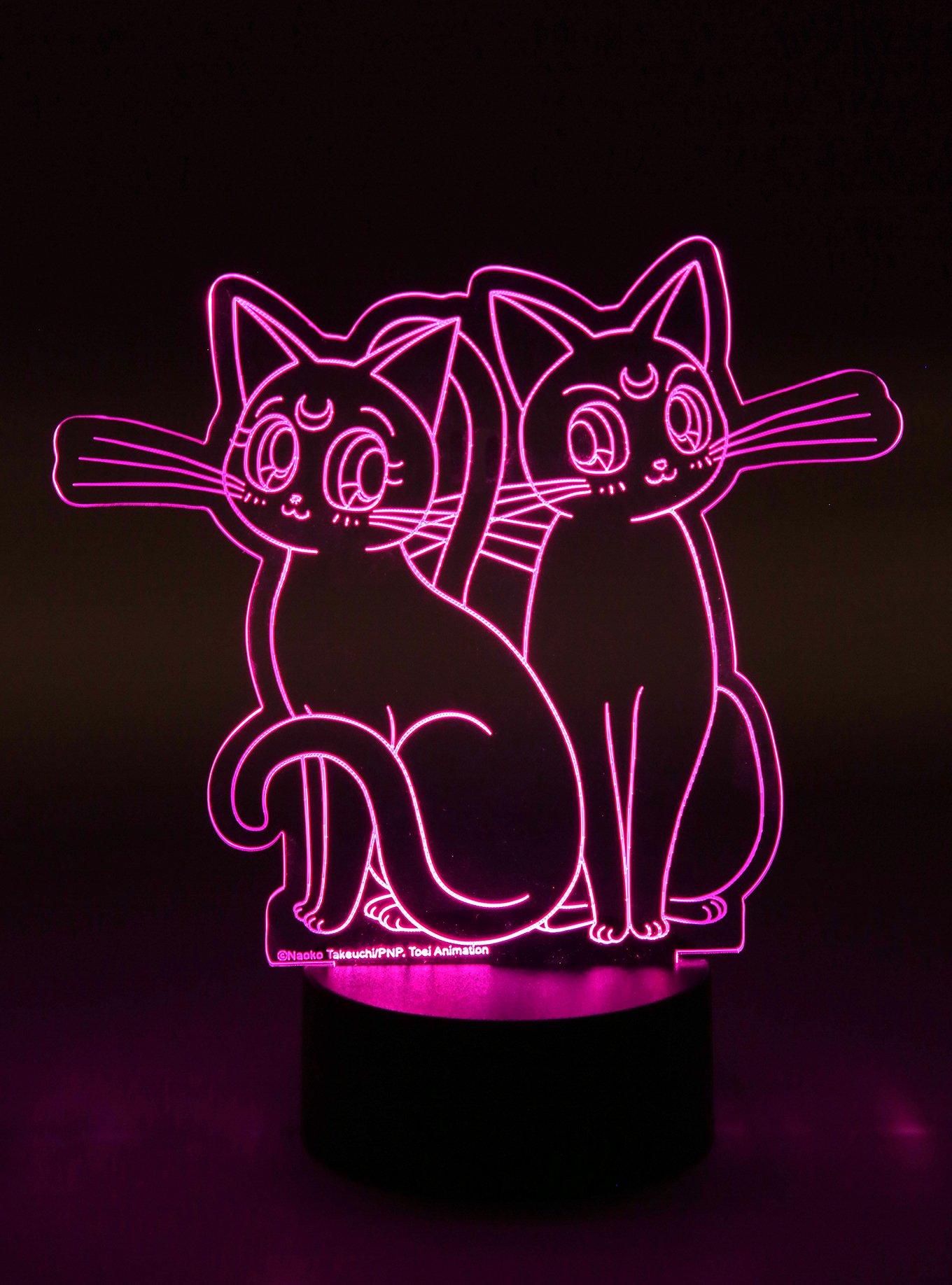 Sailor Moon Luna & Artemis Acrylic LED Lamp, , alternate