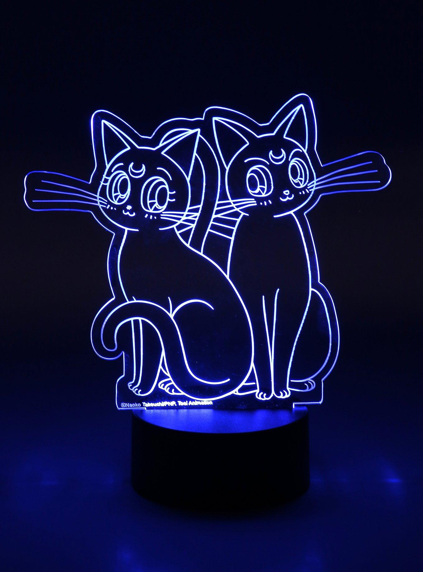 Sailor Moon Luna & Artemis Acrylic LED Lamp, , alternate