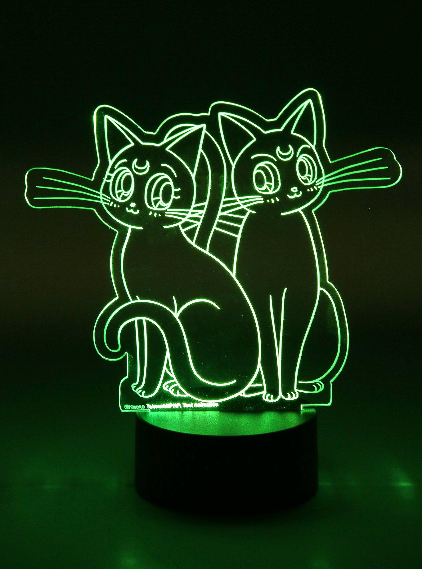 Sailor Moon Luna & Artemis Acrylic LED Lamp, , alternate