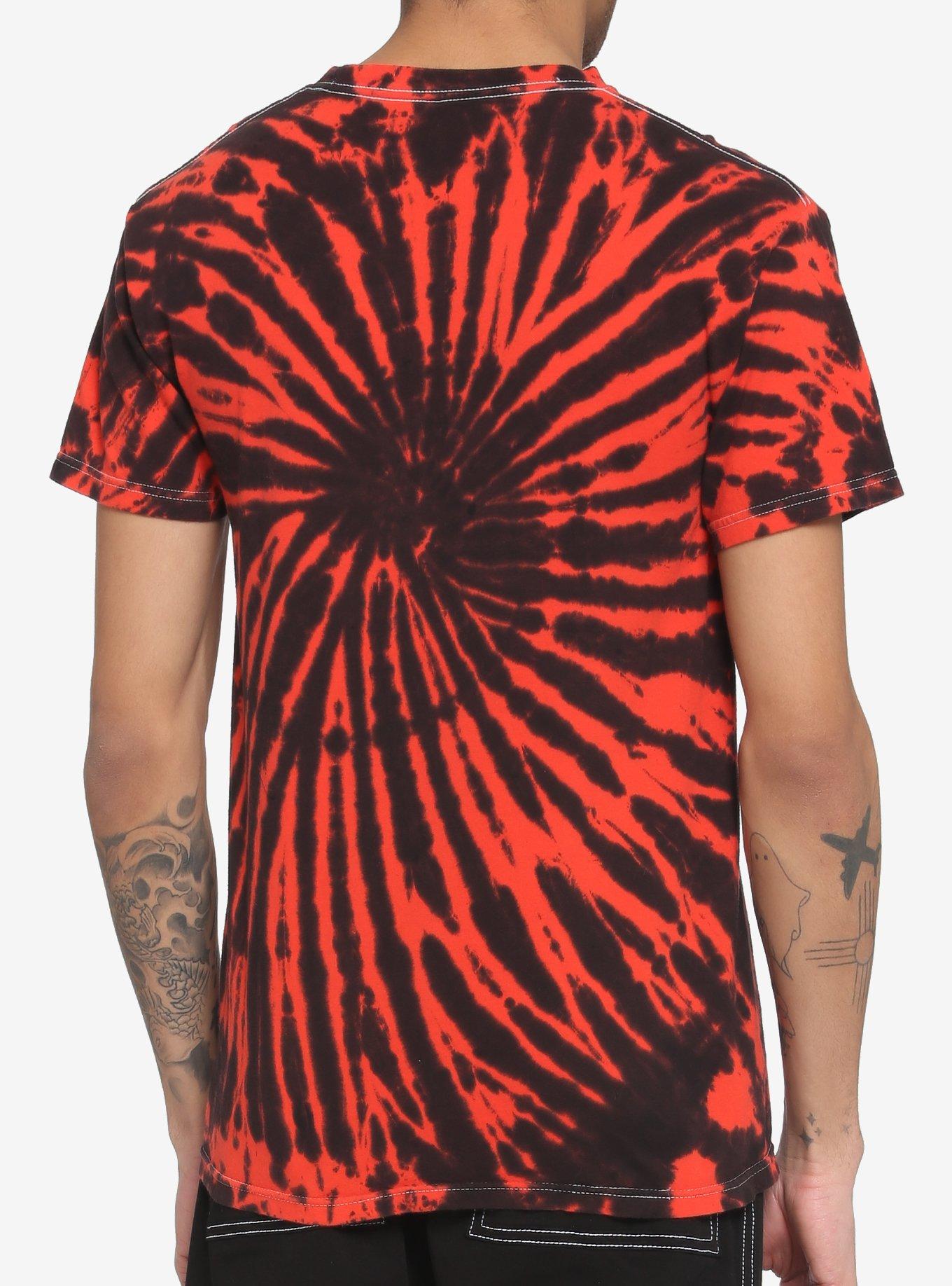 Hot Topic Logo Tie-Dye T-Shirt, BLACK  RED, alternate