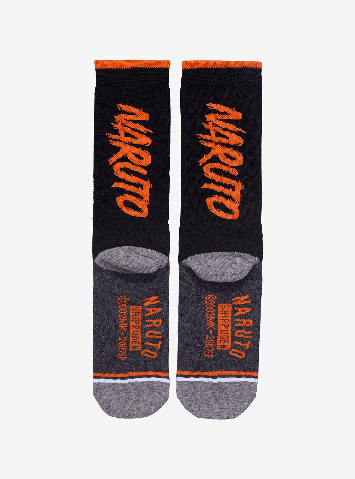 Naruto Shippuden Naruto & Hidden Leaf Symbol Crew Socks, , alternate