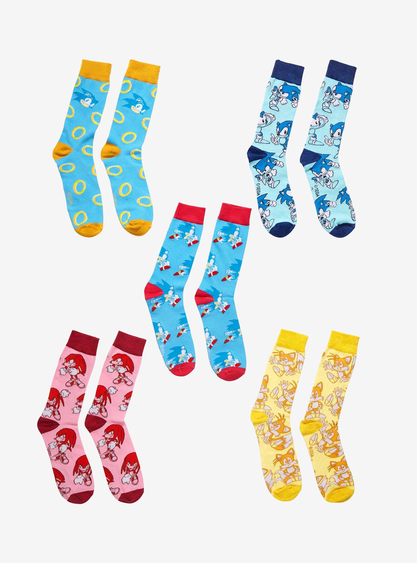Sonic The Hedgehog Character Crew Socks 5 Pair, , alternate
