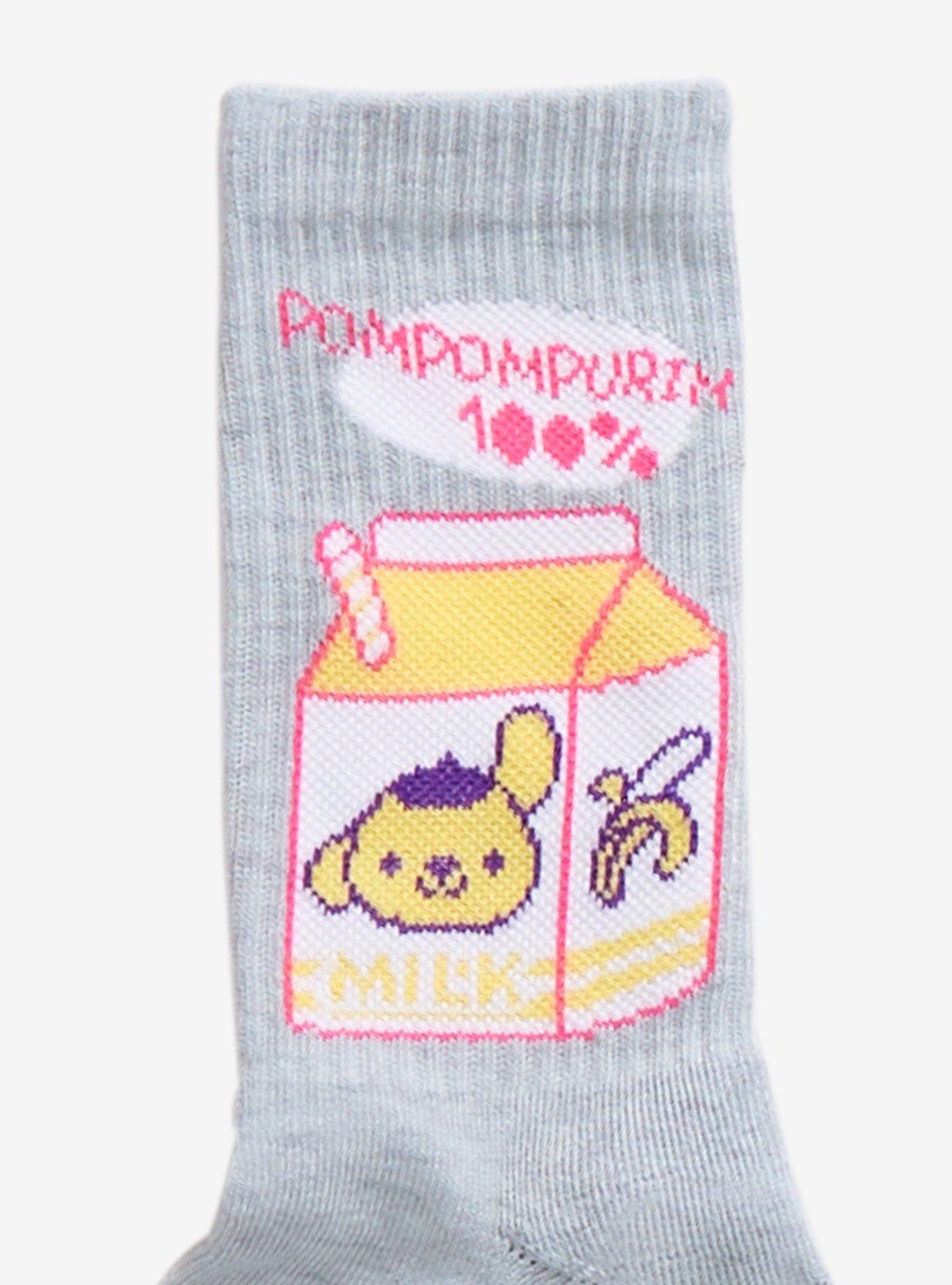 Pompompurin Banana Milk Crew Socks, , alternate