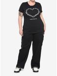 Pierce The Veil Chain Heart Girls T-Shirt Plus Size, BLACK, alternate