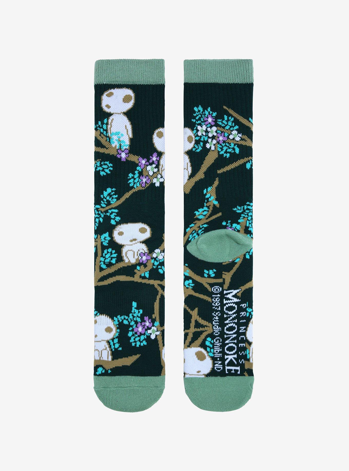 Studio Ghibli Princess Mononoke Kodama Branch Crew Socks, , alternate - view 2