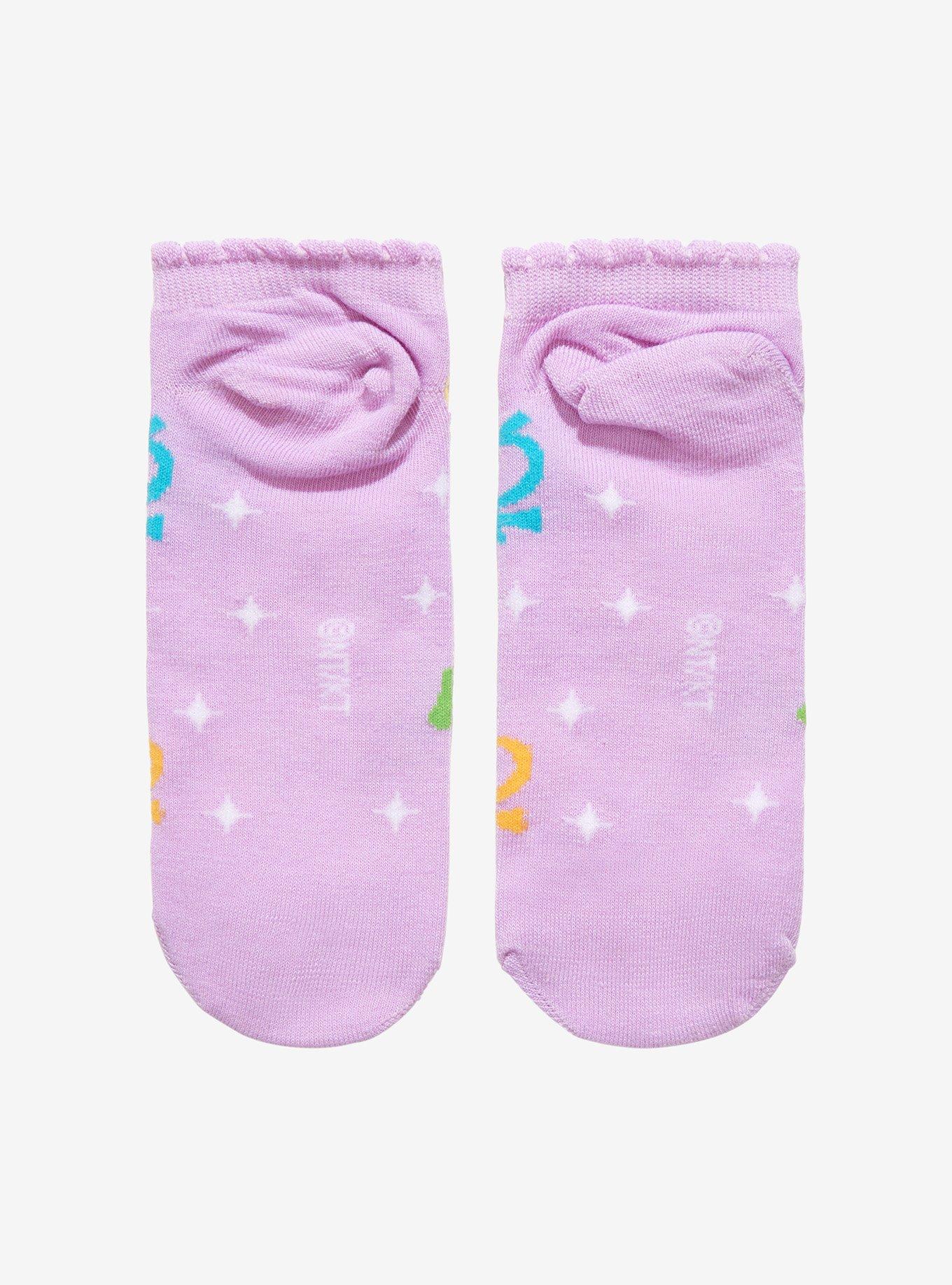 Sailor Moon Sailor Guardian Symbols Lettuce Trim No-Show Socks, , alternate