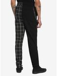 Black & White Split Grid Jogger Pants, BLACK  WHITE, alternate