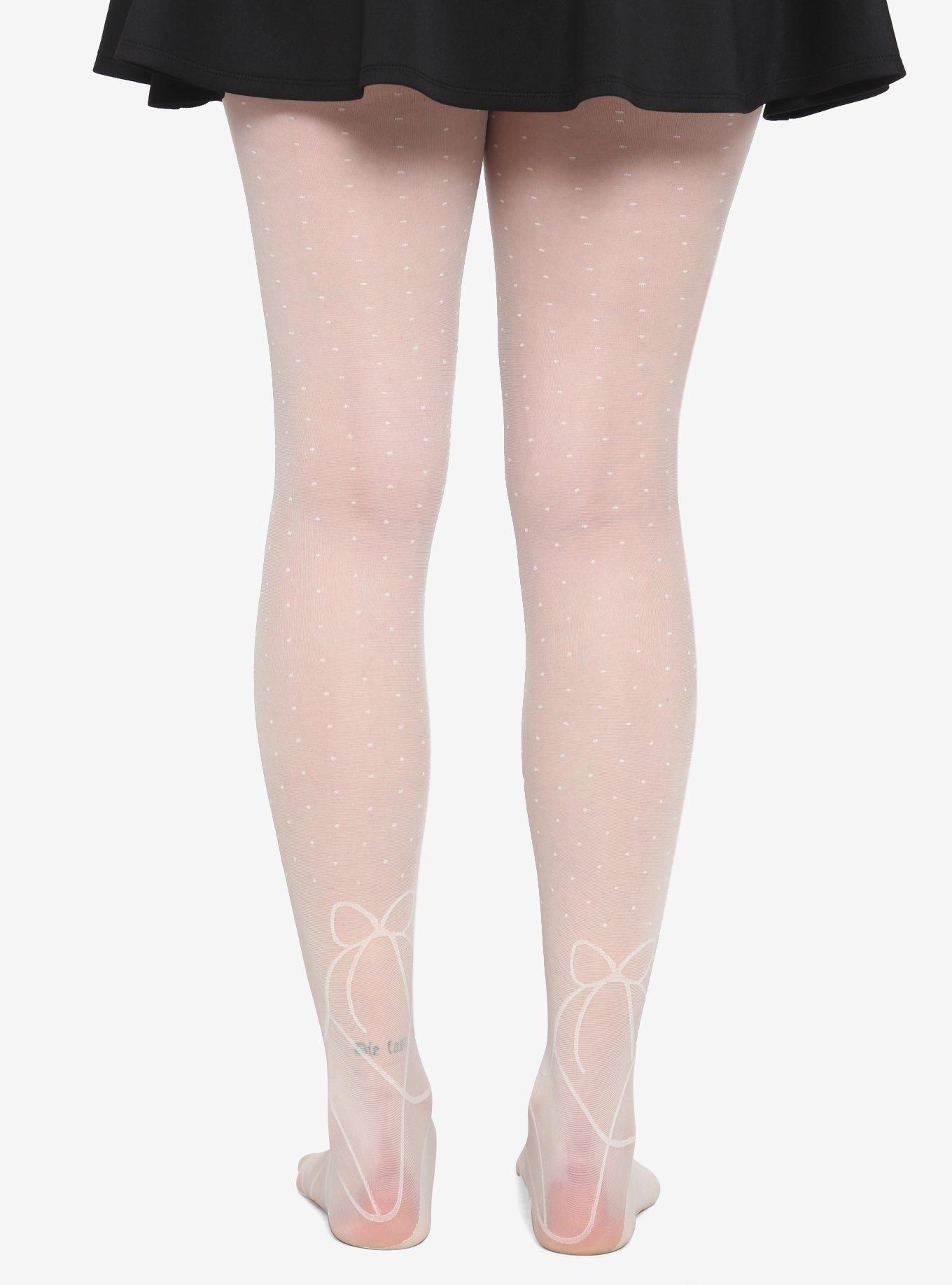White Faux Ballet Tights, , alternate