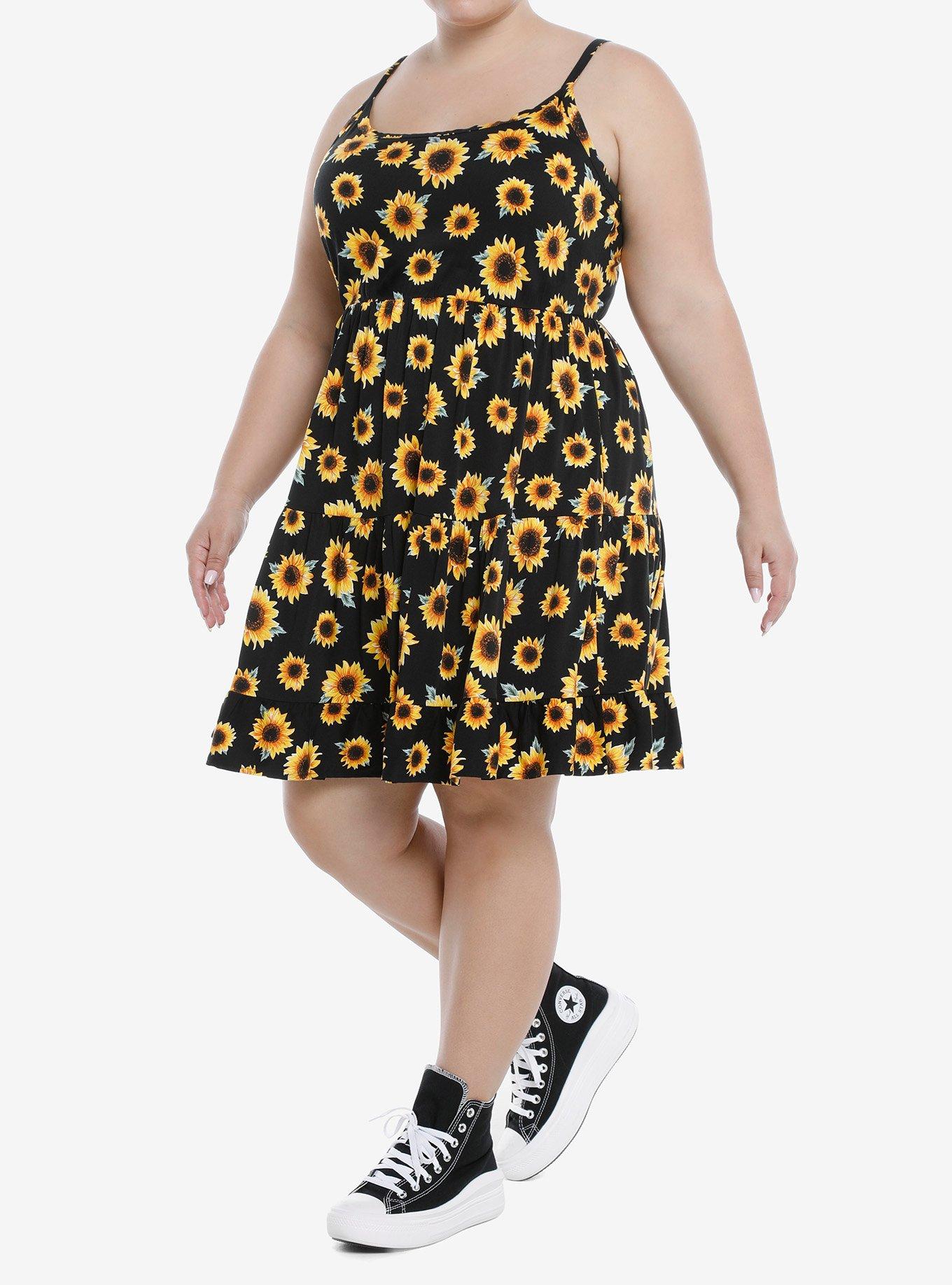 Sunflower Tiered Strappy Dress Plus Size, SUNFLOWER, alternate