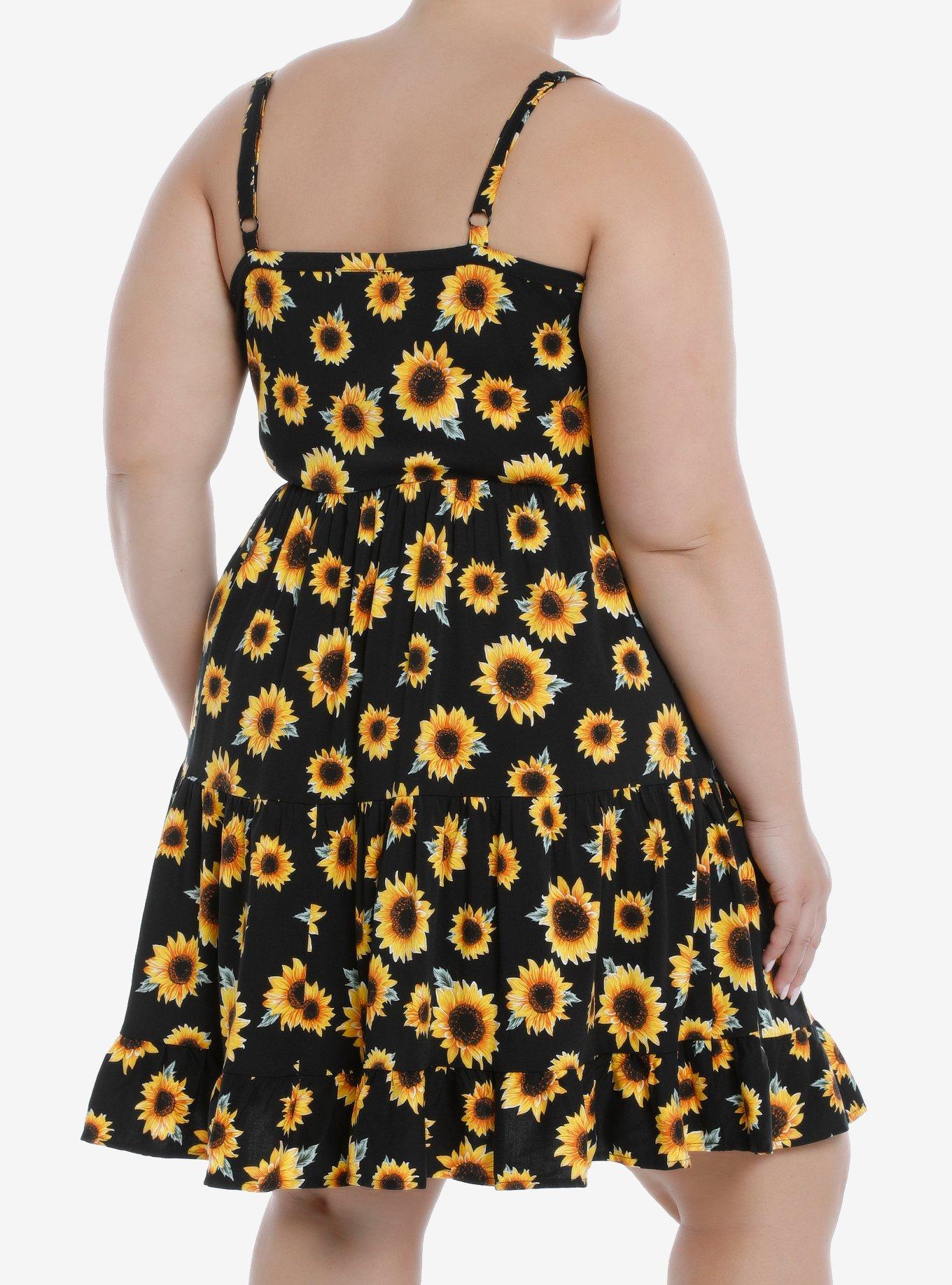 Sunflower Tiered Strappy Dress Plus Size, SUNFLOWER, alternate