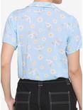 Cinnamoroll Flowers Tie-Front Girls Woven Button Up, MULTI, alternate