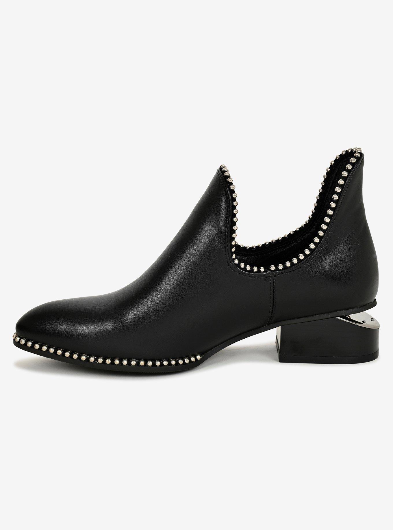 Ankle Bootie With Studed Trim, BLACK, alternate