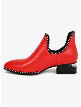 Red Ankle Bootie With Studed Trim, , hi-res