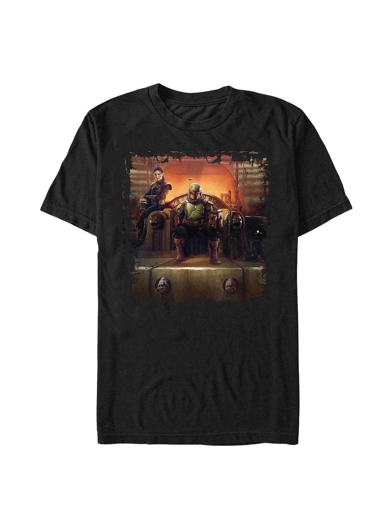Star Wars The Book Of Boba Fett Boba Painterly Throne T-Shirt
