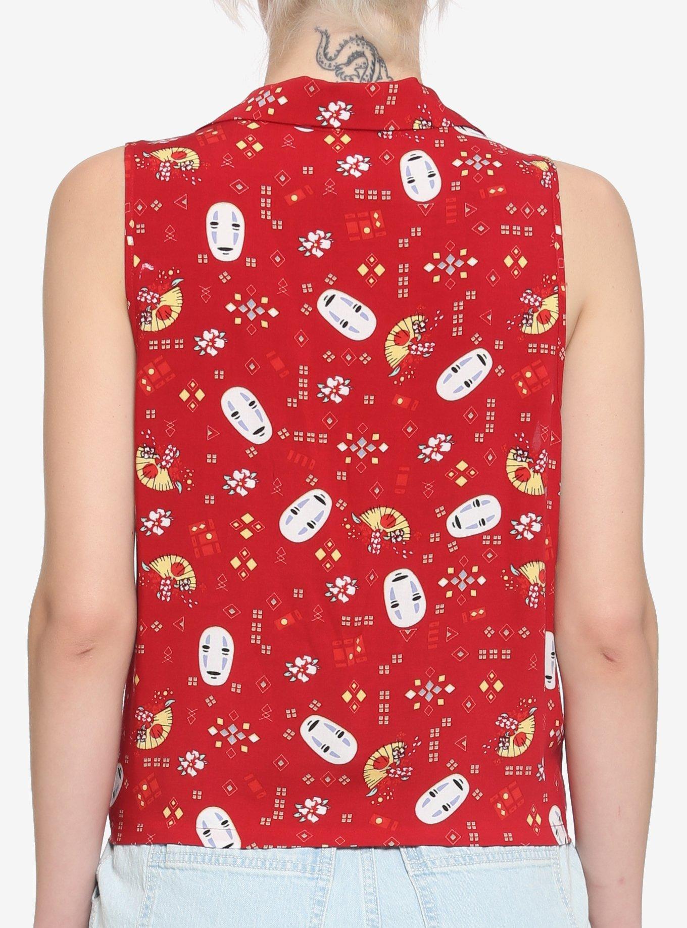 Her Universe Studio Ghibli Spirited Away No-Face Tie-Front Woven Tank Top, MULTI, alternate
