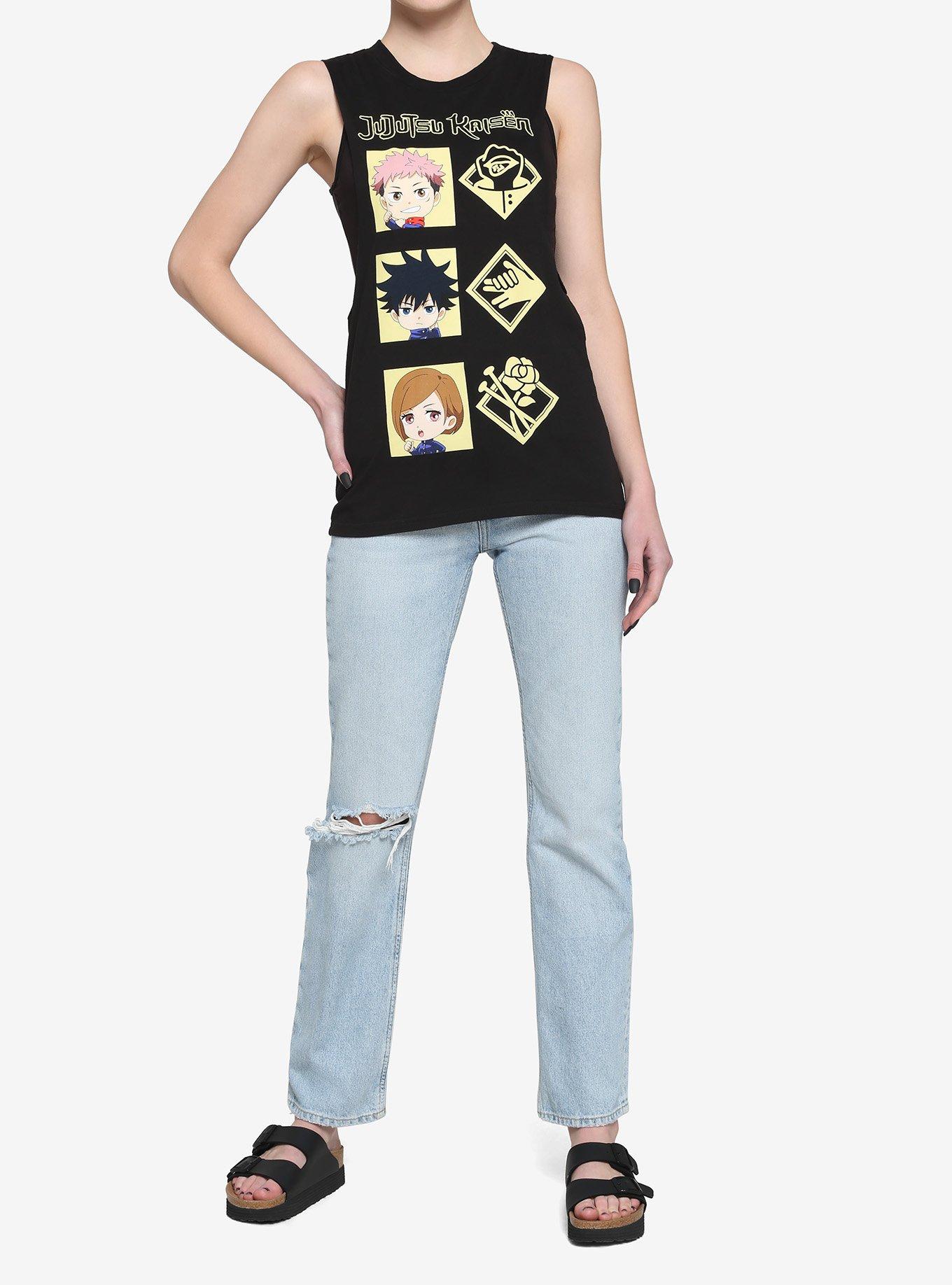 Jujutsu Kaisen Chibi First Years Girls Muscle Top, MULTI, alternate