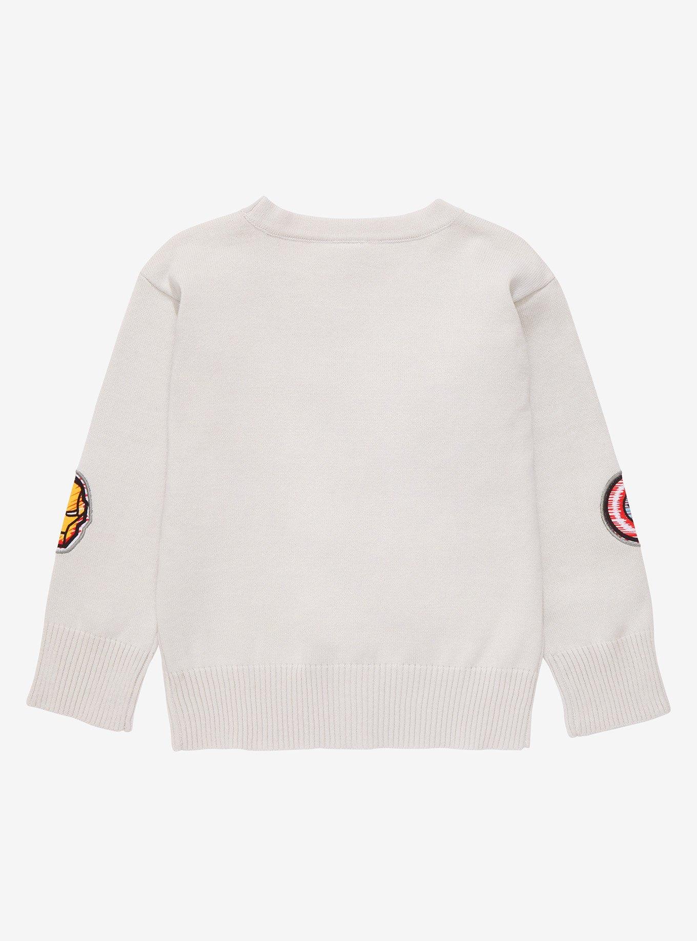 Marvel Avengers Icons Toddler Cardigan - BoxLunch Exclusive, LIGHT GREY, alternate