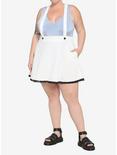 Ivory Lace Trim Suspender Skirt Plus Size, IVORY, alternate