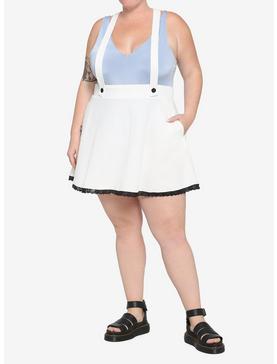 Ivory Lace Trim Suspender Skirt Plus Size, , hi-res