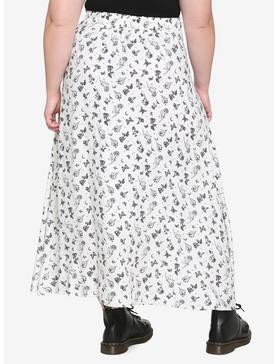Ivory Mushroom Floral Maxi Skirt Plus Size, , hi-res