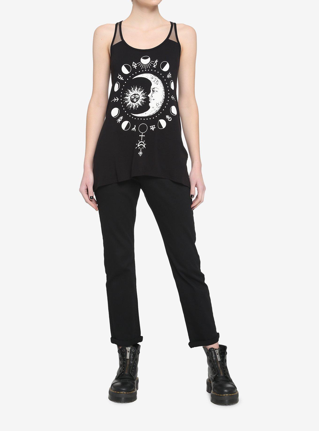 Sun & Moon Shark Bite Girls Tank Top, BLACK, alternate