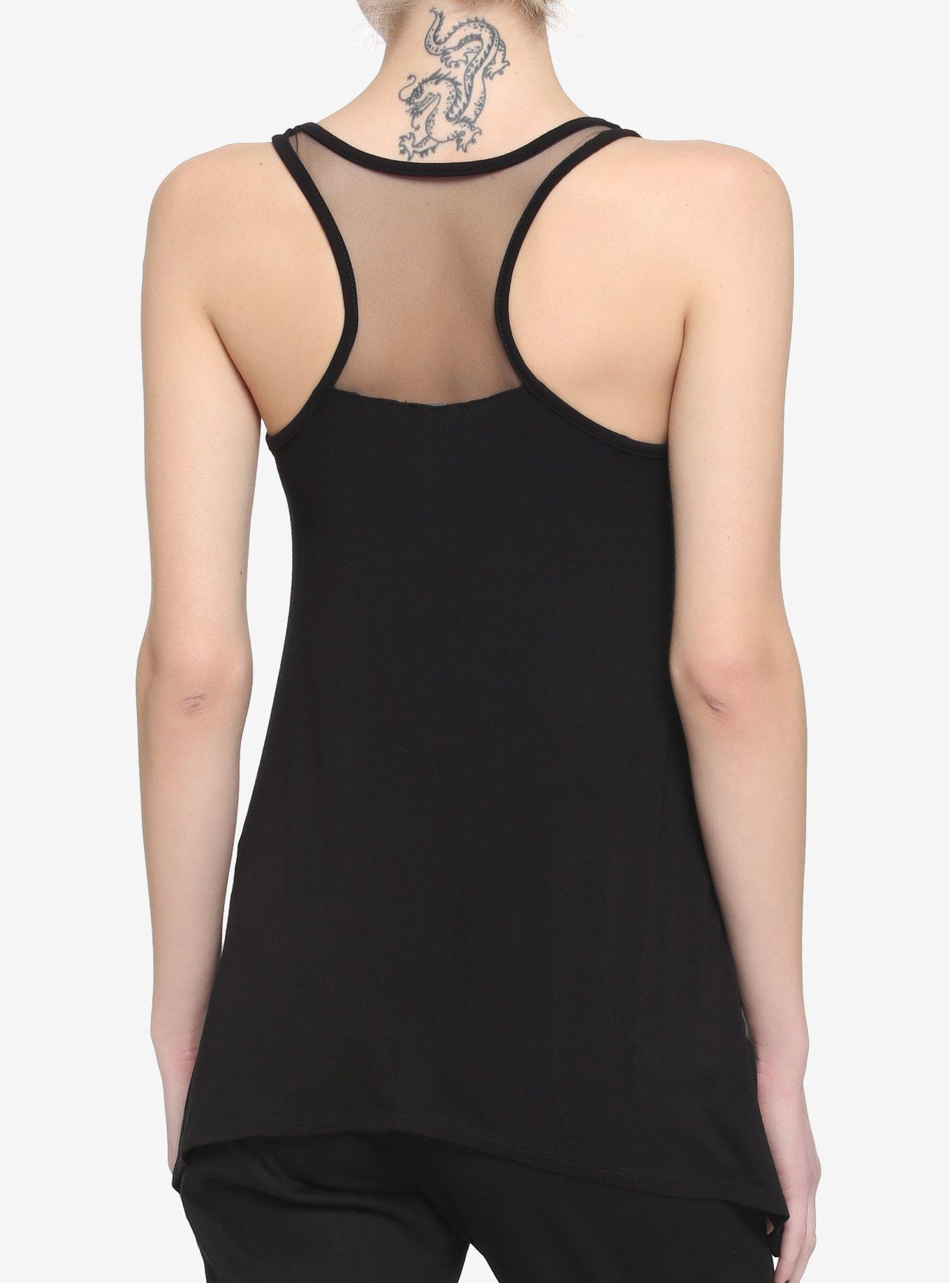 Sun & Moon Shark Bite Girls Tank Top, BLACK, alternate