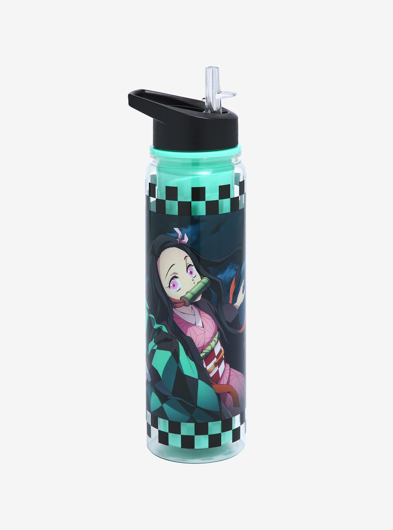 Demon Slayer: Kimetsu no Yaiba Kamado Siblings Checkered Water Bottle, , alternate