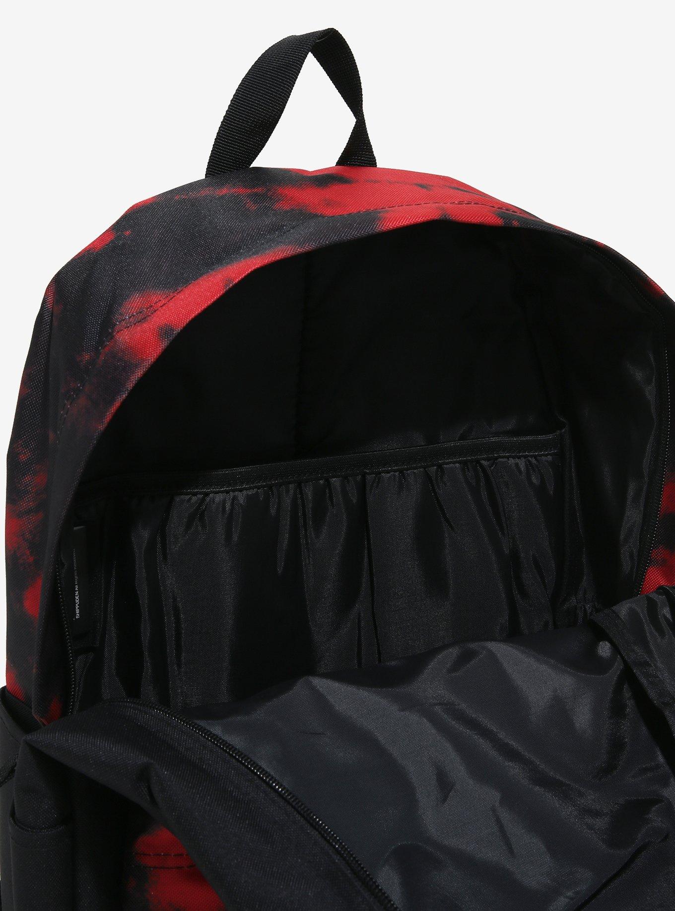 Naruto Akatsuki Sasuke Red Cloud Faux Saffiano Leather Mini Backpack Bag 