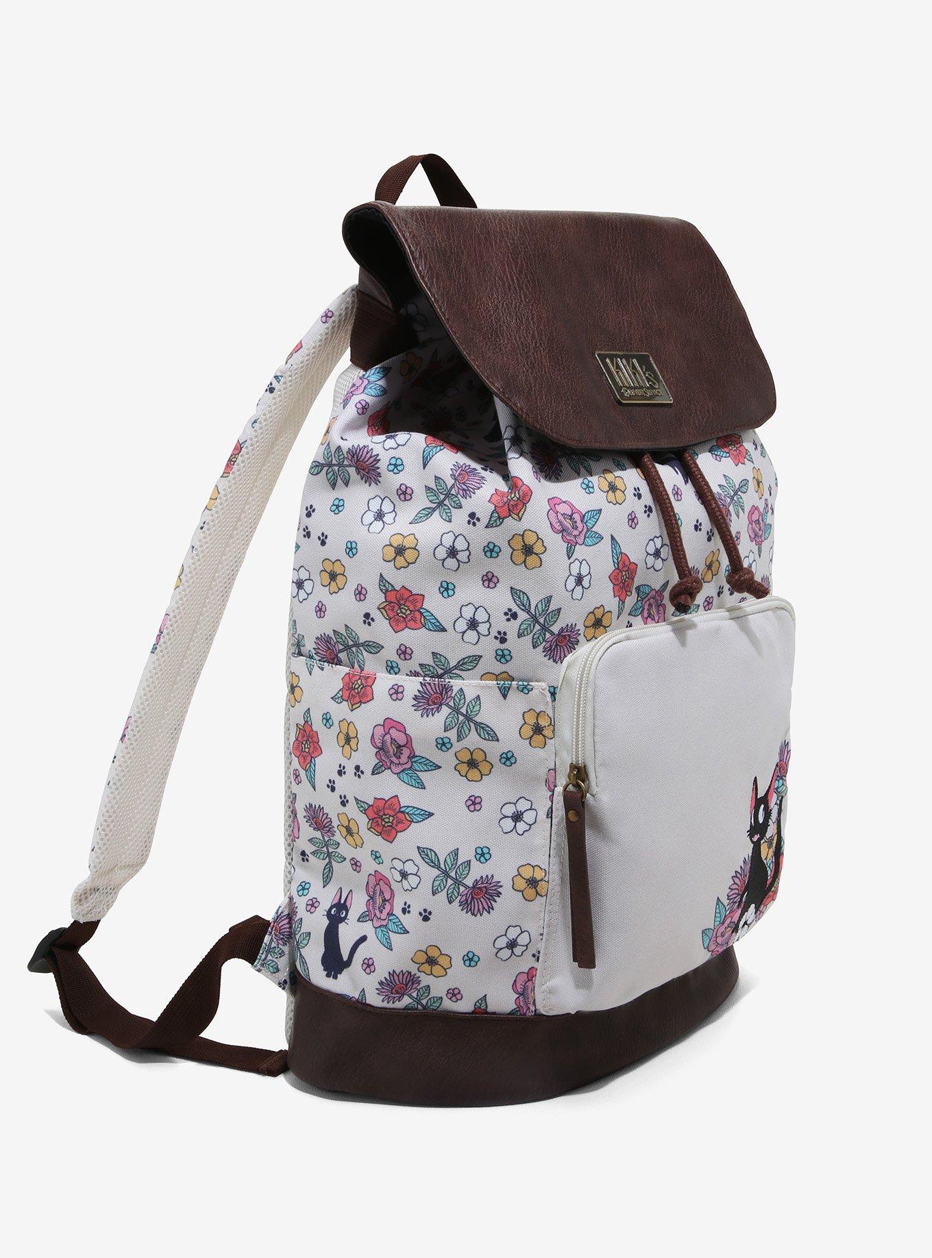 Studio Ghibli Kiki's Delivery Service Jiji & Flowers Slouch Backpack, , alternate