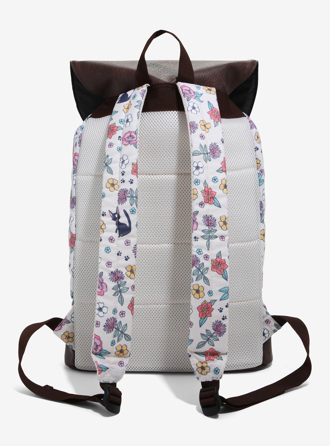 Studio Ghibli Kiki's Delivery Service Jiji & Flowers Slouch Backpack, , alternate