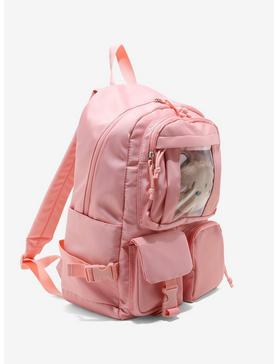 Pink Kawaii Bear Peekaboo Backpack, , hi-res
