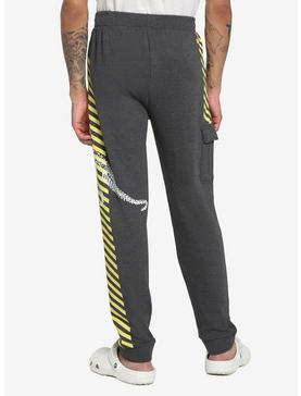 Our Universe Jurassic World Hazard Tape Cargo Sweatpants, CHARCOAL, hi-res