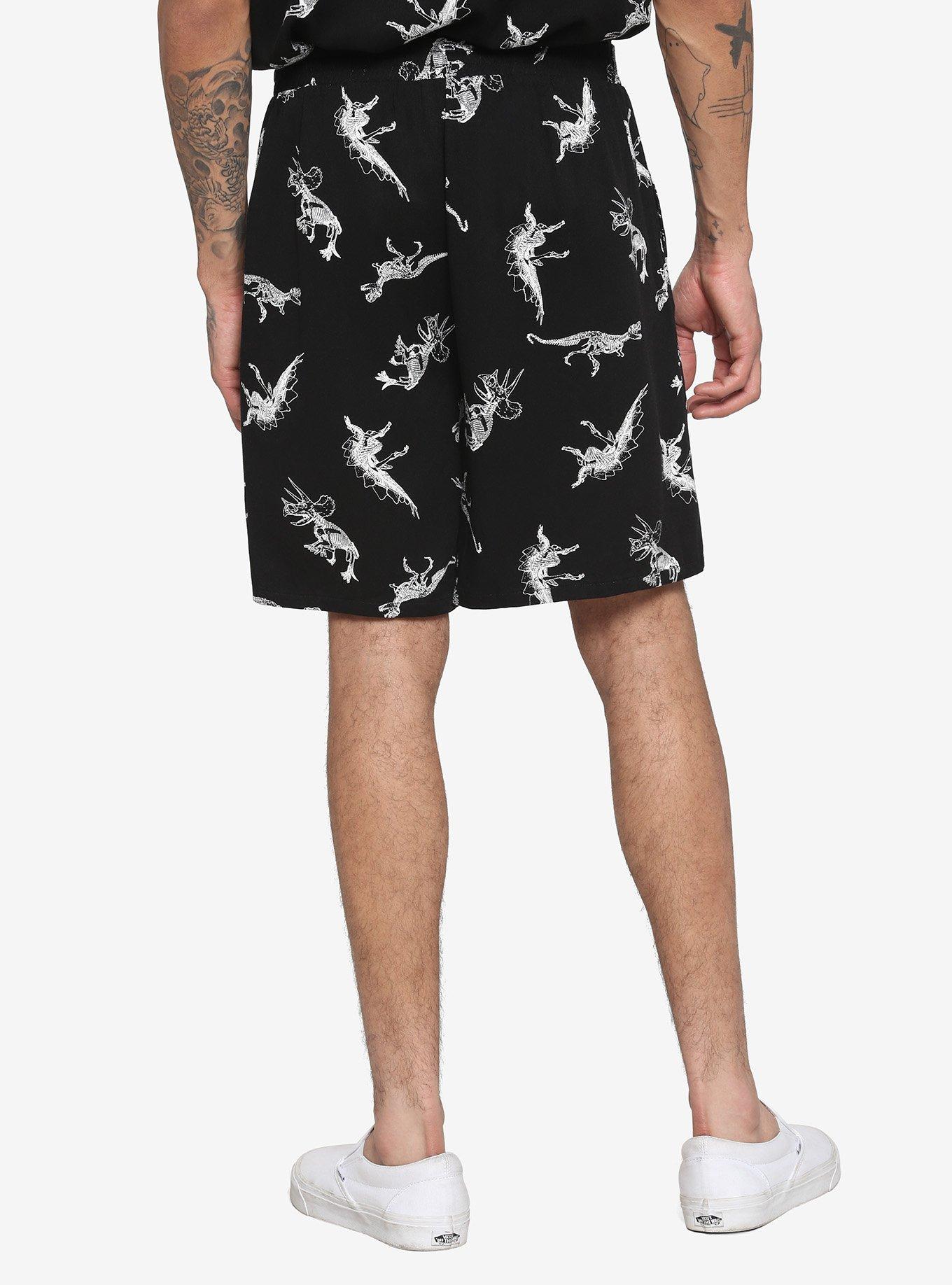 Our Universe Jurassic World Dinosaur Resort Shorts, BLACK, alternate