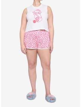Hello Kitty Strawberry Milk Tank & Shorts Girls Lounge Set Plus Size, , hi-res