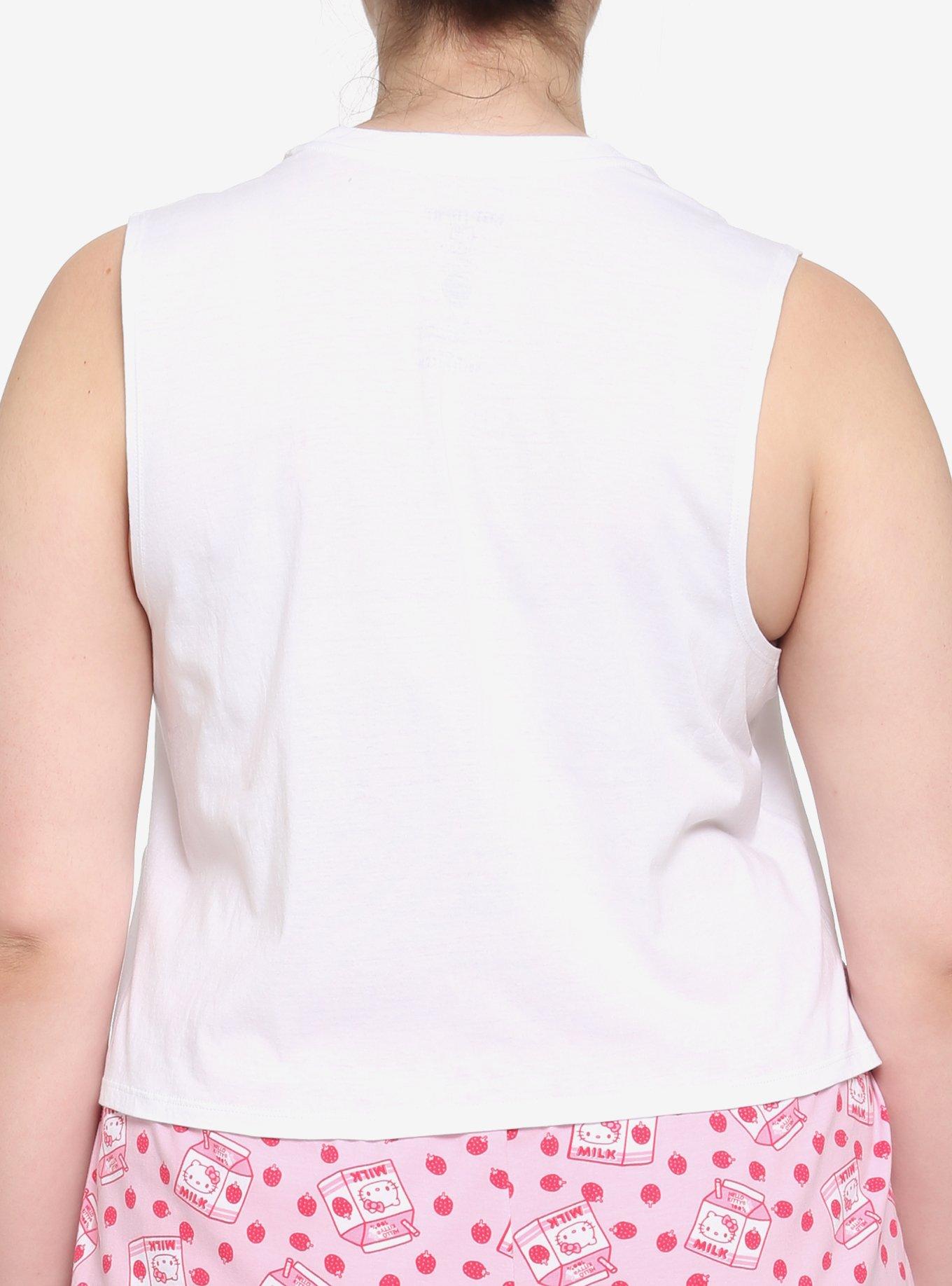 Hello Kitty Strawberry Milk Tank & Shorts Girls Lounge Set Plus Size, MULTI, alternate