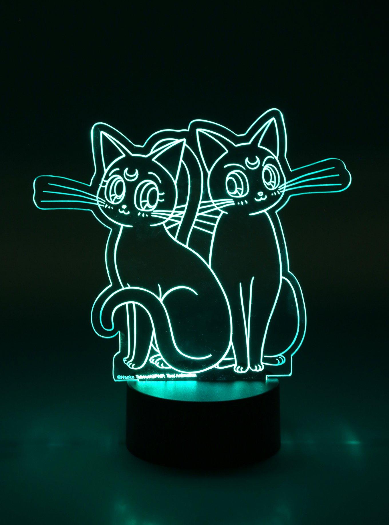 Sailor Moon Luna & Artemis LED Acrylic Light, , alternate