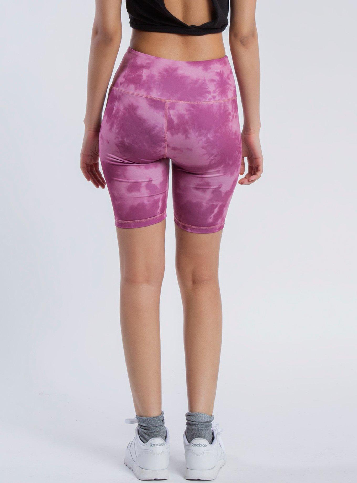 Inseam Dusty Rose Tonal Tie Dye Biker Shorts, PINK, alternate