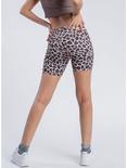 5" Inseam Leopard Biker Shorts, LEOPARD - BROWN, alternate