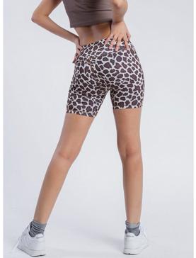 5" Inseam Leopard Biker Shorts, , hi-res