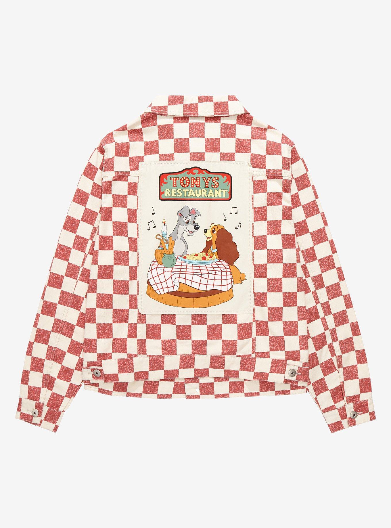 Disney Lady and the Tramp Tony's Restaurant Checkered Plus Size Denim Jacket - BoxLunch Exclusive, MULTI, alternate