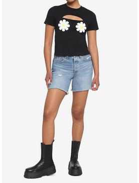 Daisy Cutout Girls Crop T-Shirt, , hi-res