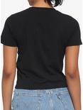 Daisy Cutout Girls Crop T-Shirt, BLACK, alternate