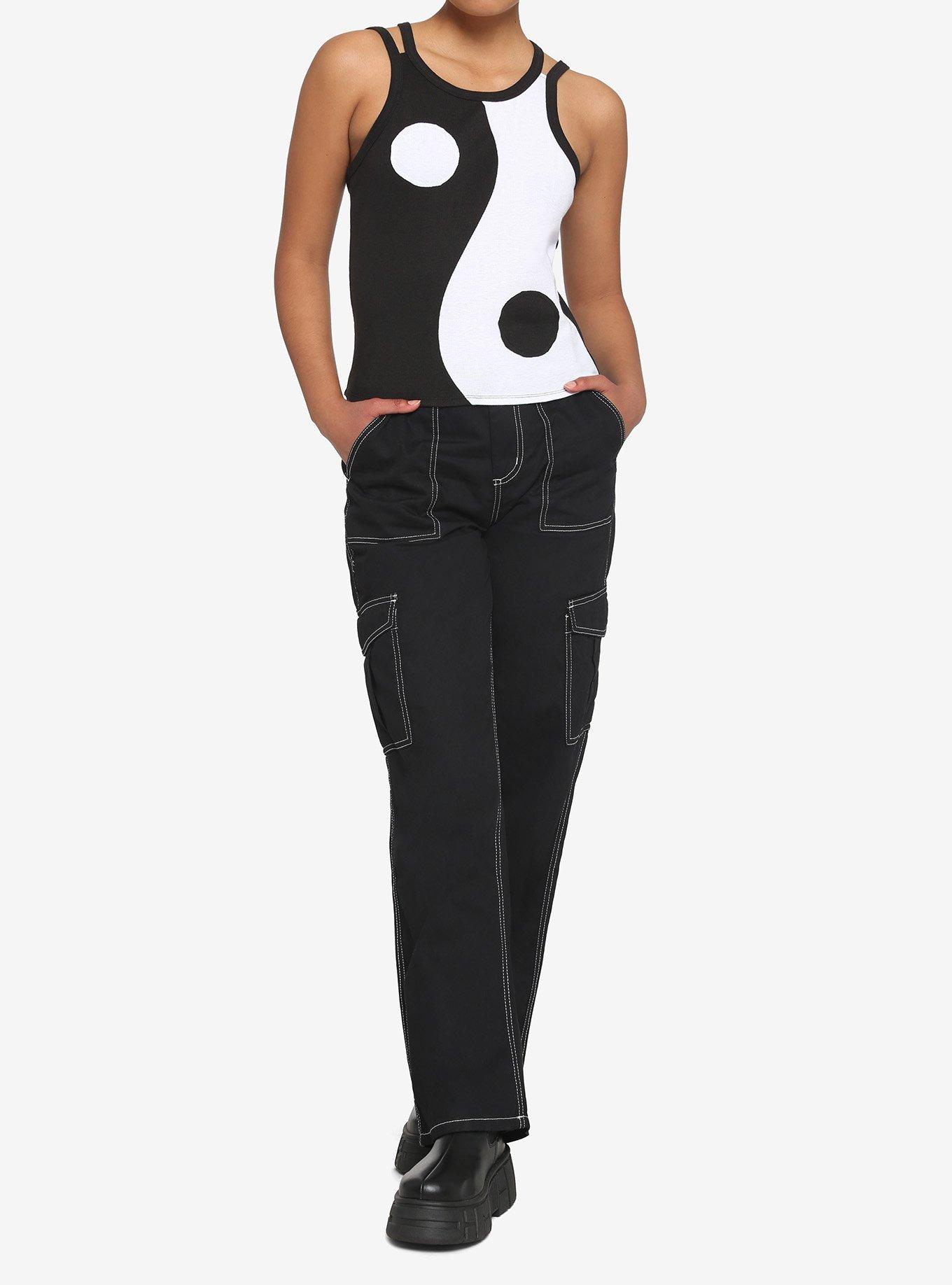 Yin-Yang Girls Tank Top, BLACK, alternate