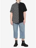 Black & White Checkered Heart Split Girls Resort Woven Button-Up Plus Size, CHECKERED, alternate