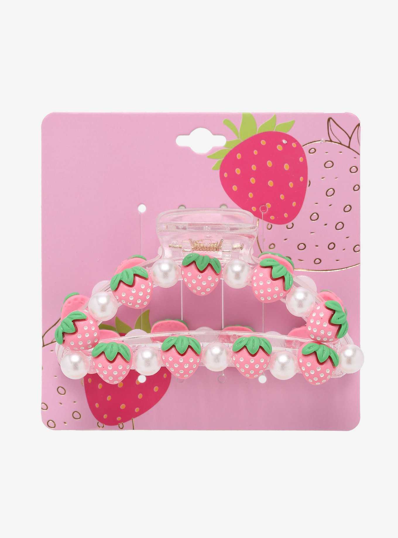 Pink Strawberry Pearl Large Hair Clip, , hi-res