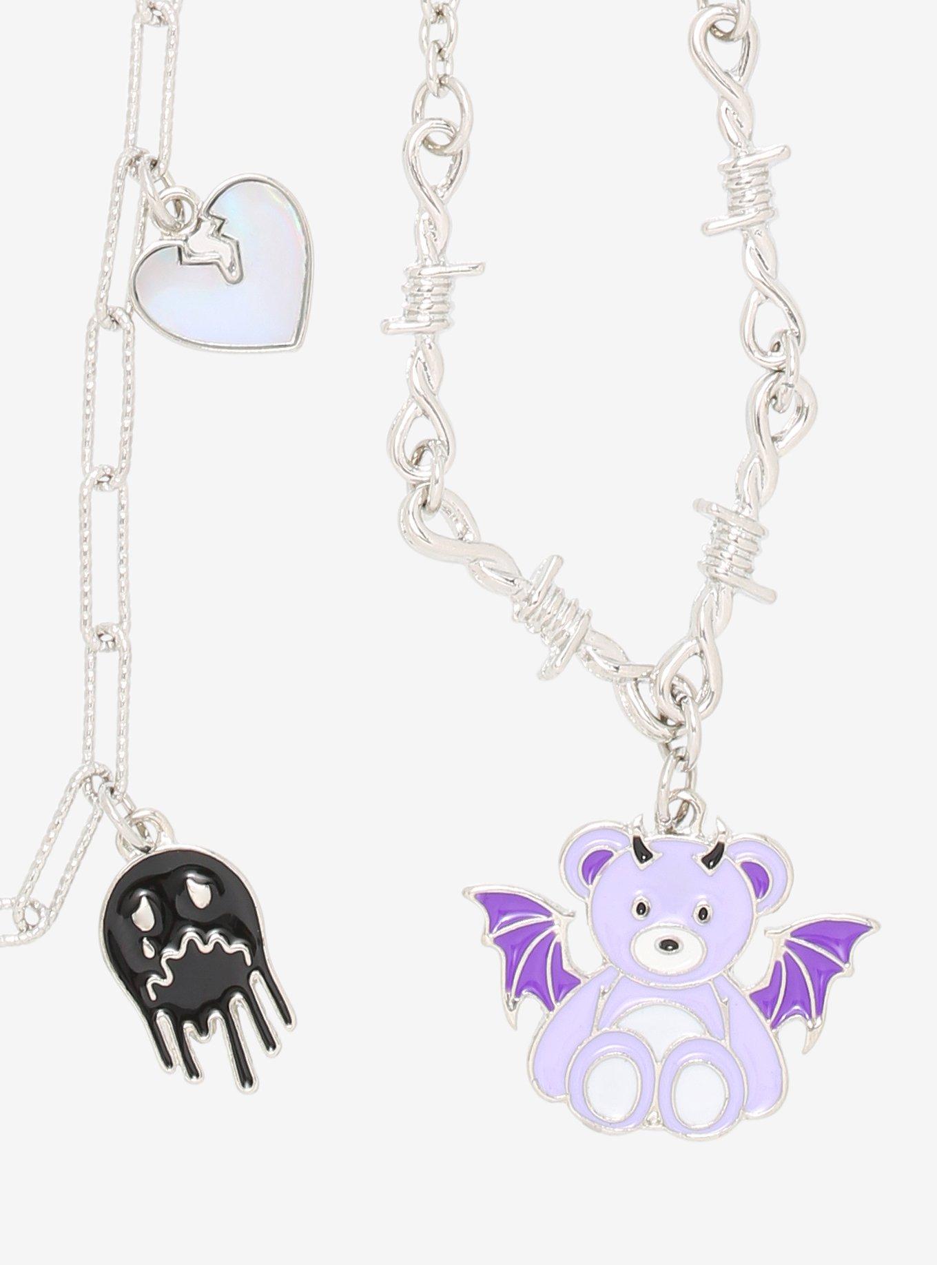 Barbed Wire Teddy Bear Necklace Set, , alternate