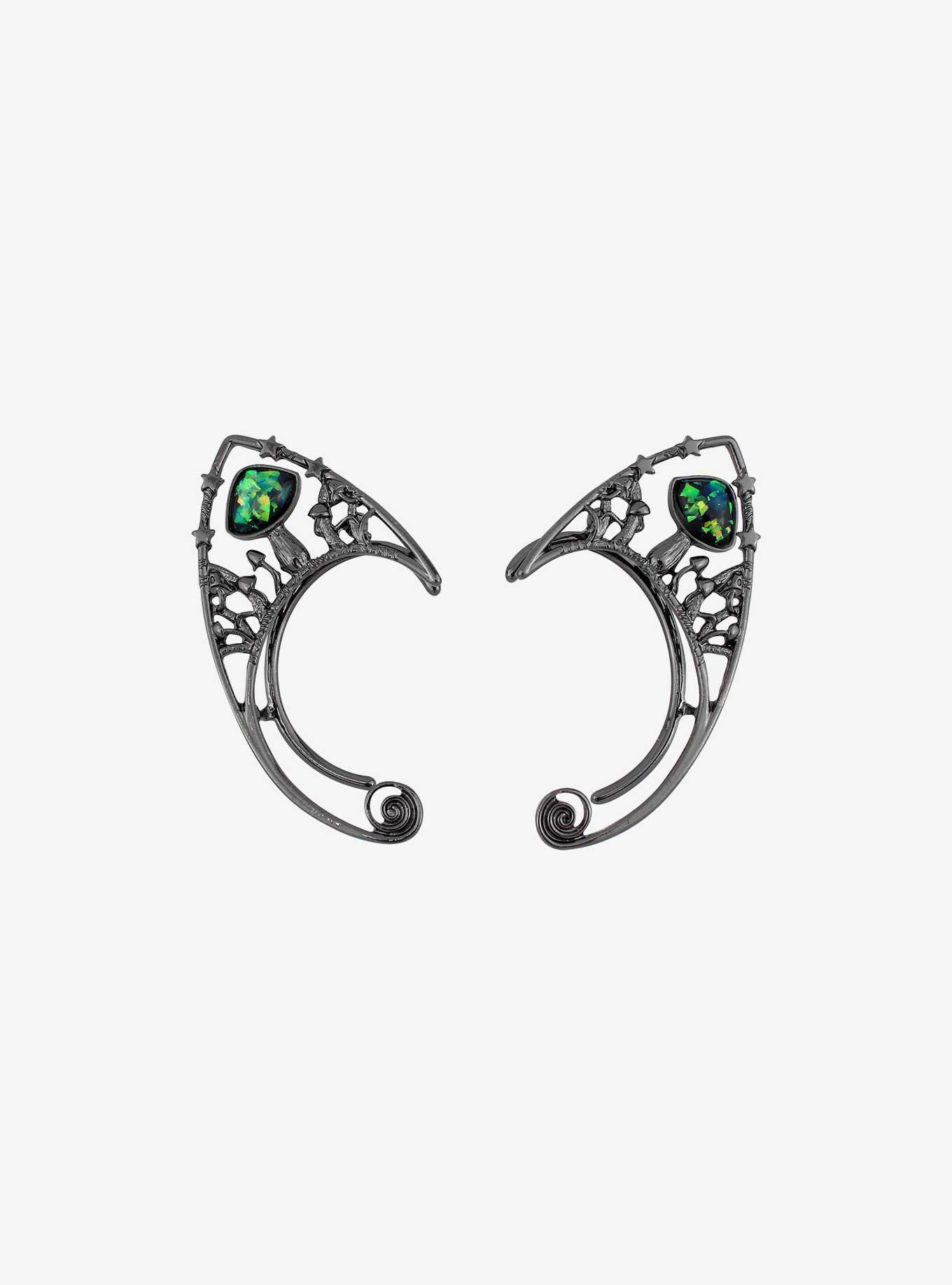 Dark Opal Mushroom Ear Cuff Set, , alternate
