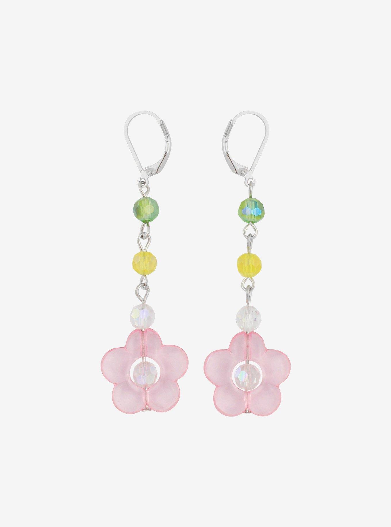 Beaded Flower Earrings, , alternate