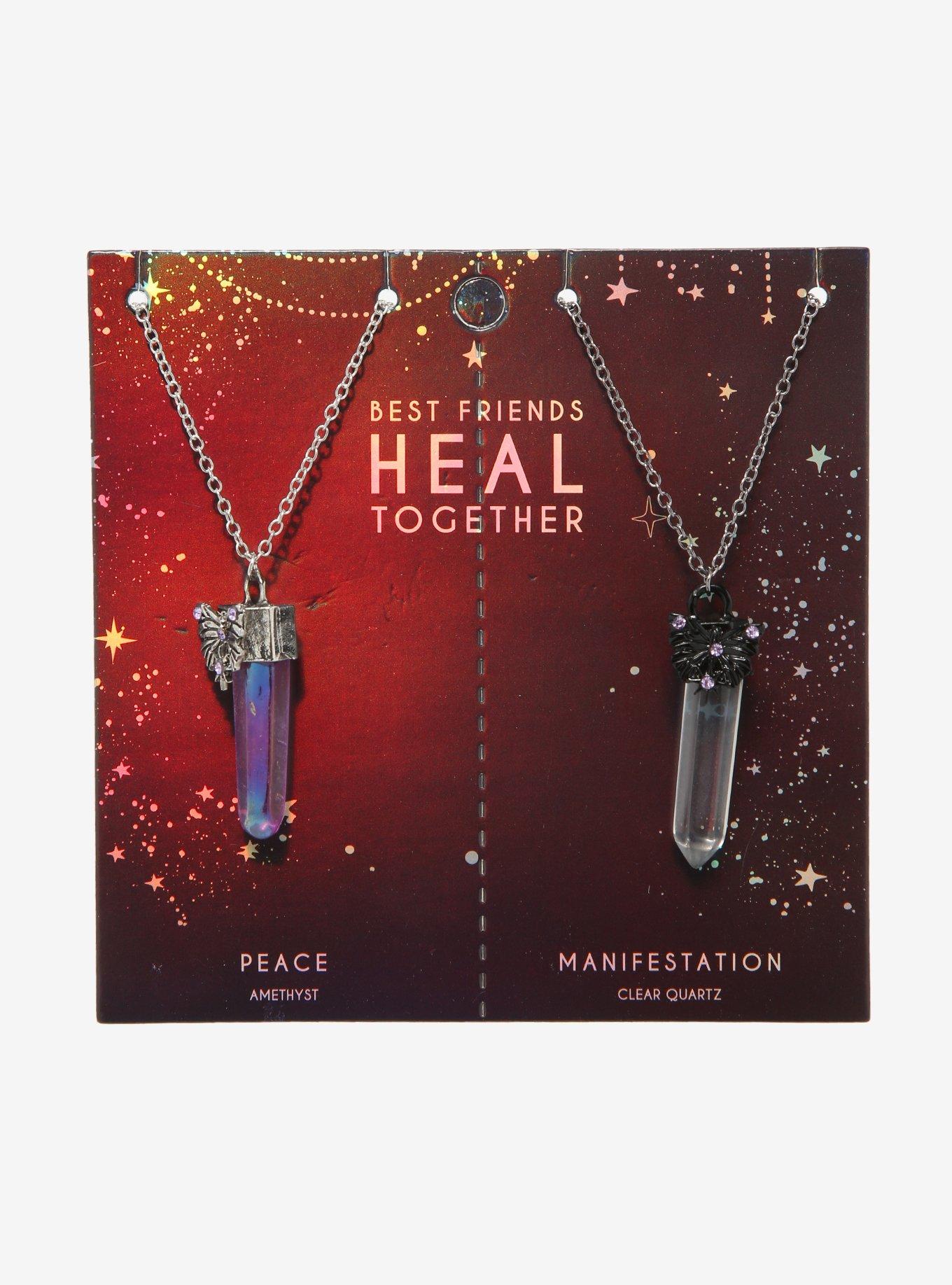 Butterfly Crystal Best Friend Necklace Set, , alternate