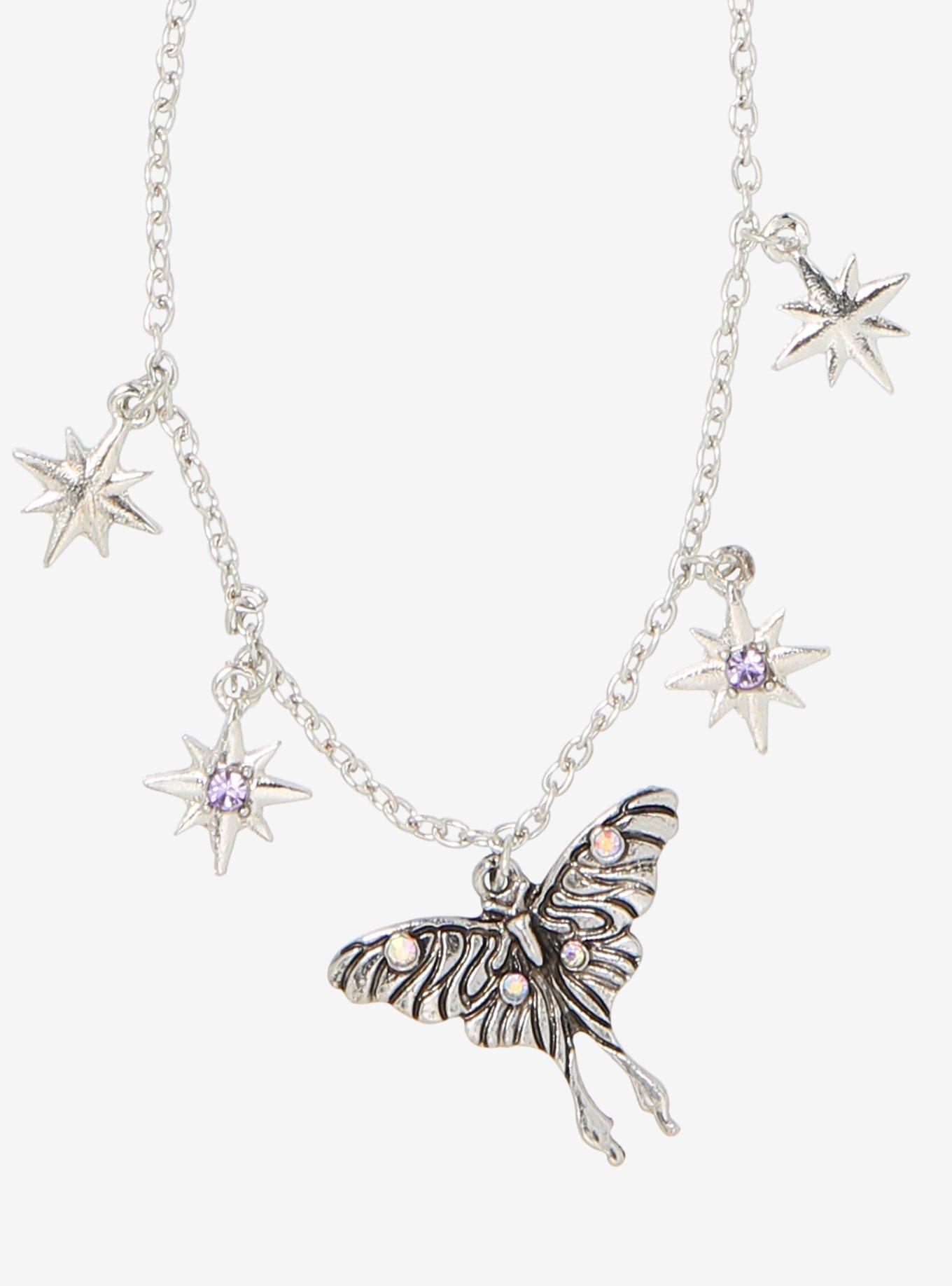 Celestial Crystal Moth Necklace Set, , alternate